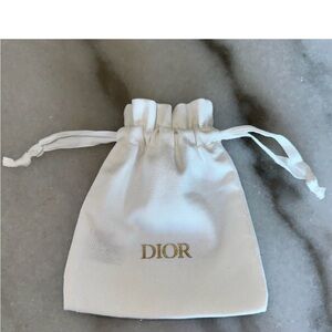 Dior White Drawstring Pouch